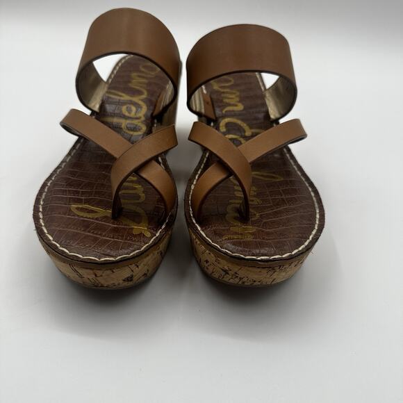 Sam Edelman Rayna sandals cork wedge tan women's 9 M - Picture 7 of 8